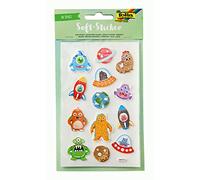 Folia - Pegatinas suaves en el espacio, pegatinas de espuma de con acabado de lámina caliente, 25 unidades, ideales para decorar tarjetas de felicitación, manualidades y álbumes de recortes