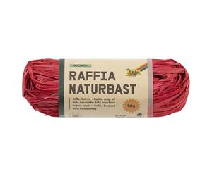folia Raffia 9020 - Rafia natural de color rojo, 1 paquete de 50 g, cuerda de mezcla de paja natural, ideal para manualidades, decoración o arreglos de flores, ramos y otros trabajos florales