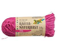 Folia Raffia Rafia Rosa, 1 Paquete de 50 g, cordón de Mezcla de Paja Natural, Ideal, decoración o para arreglos, Ramos y Otras Manualidades de floristería