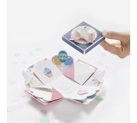 Folia Caja de Regalo Original con función emergente, Aprox. 7,5 x 7,5 x 7,5 cm, Ideal para cumpleaños, Bodas, Madre, día de San Valentín, etc, Cartón, Colorido, Talla única