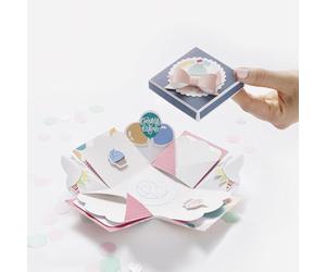 folia Set de manualidades para fiesta explosión, caja de regalo original con función emergente, aprox. 7,5 x 7,5 x 7,5 cm, ideal para cumpleaños, bodas, día de la madre, día de San Valentín, etc.,