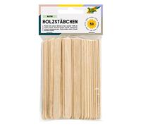 folia Varillas de Madera Natural, Aprox, 50 Unidades, con Extremos Redondeados, Ideal para Decorar, Manualidades o Aprender números, Naturaleza, ca. 11,4 x 1 x 0,2 cm