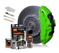 Foliatec Juego de pintura para pinzas de freno, resistente al calor, juego completo para 4 pinzas de freno, Neon Green, juego de 10 piezas