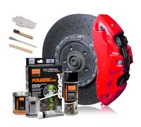 Foliatec Juego de pintura para pinzas de freno, resistente al calor, juego completo para 4 pinzas de freno, Neon Red, juego de 10 piezas