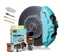Foliatec Juego de pintura para pinzas de freno, resistente al calor, juego completo para 4 pinzas de freno, Pepper Mint, juego de 7 piezas
