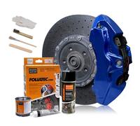 Foliatec Juego de pintura para pinzas de freno, resistente al calor, juego completo para 4 pinzas de freno, Performance Blue Metallic, juego de 7 piezas