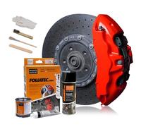 FOLIATEC Juego de pintura para pinzas de freno, resistente al calor, juego completo para 4 pinzas de freno, Performance Red, juego de 7 piezas