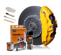 Foliatec Juego de pintura para pinzas de freno, resistente al calor, juego completo para 4 pinzas de freno, Performance Yellow, juego de 7 piezas