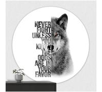 FoLIESEN - Adhesivo de pared - Adhesivo para puerta I Póster autoadhesivo para puerta y pared I Adhesivo de pared redondo I to I Mural Wolves of Wisdom Ø 40 cm