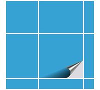 FoLIESEN - Pegatinas para azulejos (20 x 20 cm. 6 unidades). color azul