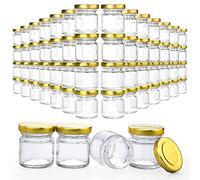Folinstall Paquete de 60 tarros de vidrio pequeños con tapas, mini tarros de miel de 1.5 onzas, tarro de vela para hacer velas para regalos, manualidades, especias, bodas, recuerdos de fiesta