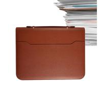 Folio Document Organizer, A4 Receipt Holder Binder, Pu Leather File Binder, Zipper Business Folder, Legal Pad Organizer, 34.5x26.5x5cm 13.58x10.43x1.97 Inches, Meeting Folder