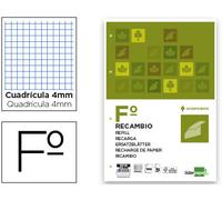 Folio Recambio 100 Hojas 80 Gr Cuadros 4 mm 16 Orificios con Margen Fsc-Mixto Fsc-Std-40