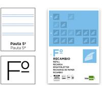 Folio Recarga 100 F 4Tf-03 2 Rayas Pauta Estrecha 4 Huecos c/ Margen