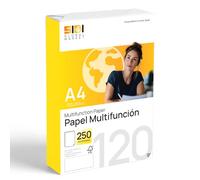 Folios A4 120gr, Papel para Impresora Láser e Inkjet, Papel Blanco para Imprimir, Escribir o Dibujar, Hojas DIN A4 210x297mm Uso Profesional, Paquete de Folios para Oficina y Hogar- SIDI(120gr, 250h)