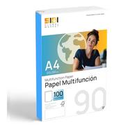 Folios A4 90gr, Papel para Impresora Láser e Inkjet, Papel Blanco para Imprimir, Escribir o Dibujar, Hojas DIN A4 210x297mm Uso Profesional, Paquete de Folios para Oficina y Hogar - SIDI (90gr, 100h)