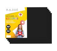 Folios De Colores A3 80g Para Impresoras y Manualidades, Papel Surtido Para Niños, Paquete Folios Colores Para Tarjetas, Escuela y Proyectos Creativos · m-office (500h, Negro)