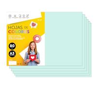 Folios De Colores A3 80g Para Impresoras y Manualidades, Papel Surtido Para Niños, Paquete Folios Colores Para Tarjetas, Escuela y Proyectos Creativos · m-office (250h, Azul Claro)