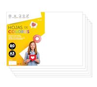 Folios De Colores A3 80g Para Impresoras y Manualidades, Papel Surtido Para Niños, Paquete Folios Colores Para Tarjetas, Escuela y Proyectos Creativos · m-office (50h, Blanco)