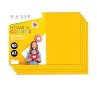 Folios De Colores A3 80g Para Impresoras y Manualidades, Papel Surtido Para Niños, Paquete Folios Colores Para Tarjetas, Escuela y Proyectos Creativos · m-office (250h, Oro)