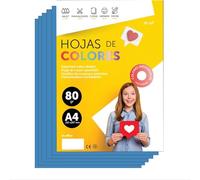 Folios De Colores A4 80g Para Impresoras y Manualidades · m-office (100h, Azul)