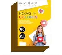 Folios De Colores A4 80g Para Impresoras y Manualidades · m-office (100h, Marrón)
