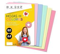 Folios de colores A4, Papel colorido 80gr ideal para hacer Manualidades y Decoraciones, Folios de Colores para Imprimir tus Documentos y Diseños Creativos, Folios A4 · m-office (250h, Surtido Pastel)