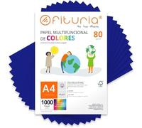 Folios de Colores, Pack 1000 Hojas A4 80gr - Papel de Colores para Manualidades, Impresora, Scrapbooking - Folios Colores - Ideal Origami, Papiroflexia, Oficina y Escuela (Azul Oscuro, 1000h)