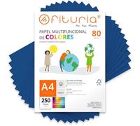 Folios de Colores, Pack 250 Hojas A4 80gr - Papel de Colores para Manualidades, Impresora, Scrapbooking - Folios Colores - Ideal Origami, Papiroflexia, Oficina y Escuela (Azul Oscuro, 250h)
