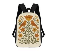 Folk Art Birds And Flowers Scandinavian 17inch Mochila Escolar Impresa En 3D Para Niños, Mochila Escolar Informal De Moda, Mochilas De Viaje Para Niños Y Estudiantes.