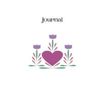 Folk Art Journal: A heart and three flowers on the cover, with a Signature page and 124 lined and numbered pages inside.