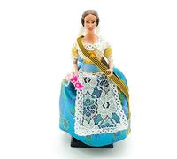 Folk Artesanía Colección Muñeca 19 cm Valenciana Valenciana Fallera Fallas Vestido Regional Fabricado en España España.