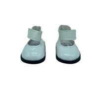 Folk Artesanía Par Zapatos Altos Piel Charol Blancos con Tira para muñecas Sintra, Simona,Mari's, Pepa's o Naia Vidal Rojas, Fabricados España. Medidas 5.5x3.5 cm