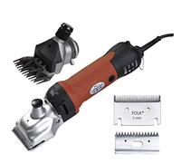 Folk Esquiladora Profesional 500W Modelo FL6, 2 en 1 Doble Cabezal Lana y Pelo, peladora Caballos, ovejas, Perros, mulos, Burro, Vaca, Universal (B - Más 1 Kit de Cuchillas Extras 1 mm)