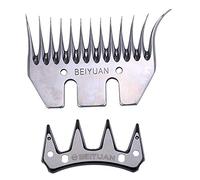 Folk Esquiladora Profesional 500W Modelo FL6, 2 en 1 Doble Cabezal Lana y Pelo, Peladora Caballos, ovejas, Perros mulos Burro Vaca, Universal (E - 1 Kit de Cuchilla y Peine Extra Curvo 83 mm)