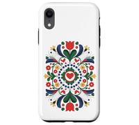 Folk Mandala Corazón Pájaros Flores Arte Polaco Carcasa para iPhone XR