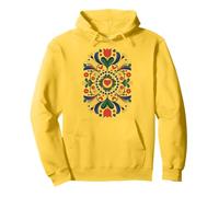 Folk Mandala Corazón Pájaros Flores Arte Polaco Sudadera con Capucha