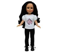 FOLK Muñeca Naia Vidal Rojas Dolls Original 41 cm. 100% Vinilo colección Leggins y Camiseta Personalizable. Fabricada en España Artesanía.