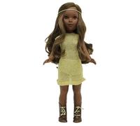 FOLK Muñeca Pepa's mulata Vidal Rojas Dolls Original 41 cm. 100% Vinilo con Vestido Oro de diseño edición Especial Limitada. Fabricada en España