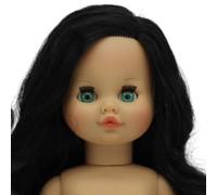 Folk Muñeca Sintra Desnuda de 40 cm Pelo Largo Ondulado de edición Limitada 100% Vinilo. Fabricada en España Artesanía.