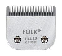 Folk Recortacabelos Cuchillas Intercambiable Serie A5 Peluquería Canina, Compatible Wahl, Andis, Aesculap, Moser, Oster, Liveryman, GTS (B - Size #10-1.6mm) para Todos los Pelajes de Mascotas