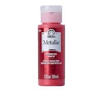 FolkArt Metallic Acrylic Paint in Assorted Colors (2 oz), 493, Bright Red