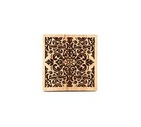 Folkroll 13272 - Almohadilla para galletas - Almohadilla para repostería decorada cuadrada, diseño de flores de damasco - madera de haya - 55x55mm