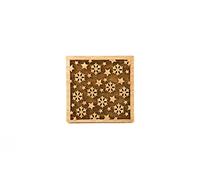 Folkroll 13273 - Almohadilla para galletas - Almohadilla para repostería decorada cuadrada, diseño de copos de nieve - madera de haya - 55x55mm