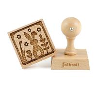 Folkroll Sello de galletas Conejo de Pascua 55x55 mm Sello de galletas Sello de pastelería Madera de haya
