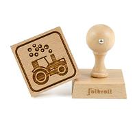 Folkroll Sello para galletas Tractor 55x55 mm Sello para galletas Sello para panadería Motivo Madera de Haya