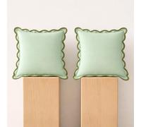 Folkulture Juego de 2 Fundas de cojín cuadradas de algodón de 45 x 45 cm, Fundas de Almohada de 18 x 18 Pulgadas para Sala de Estar, Fundas de cojín Verdes