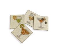 Folkulture Posavasos con Cuentas (Juego de 4, cóctel)