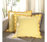 Folkulture Fundas de almohada para sofá, almohadas decorativas de 18 x 18 pulgadas para sala de estar, funda de almohada bohemia 100% de algodón o bonitas almohadas para exteriores, fundas de almohada