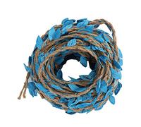 Follaje Vine 10M 32.8Ft Guirnalda Decoración Hilo Hojas Verdes Cuerda de Cáñamo Accesorios Material Hoja Ornamento Guirnaldas (Azul)